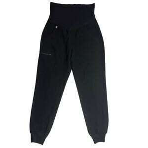 Figs Zamora Maternity Jogger Scrub Pants BLACK XS Petite
